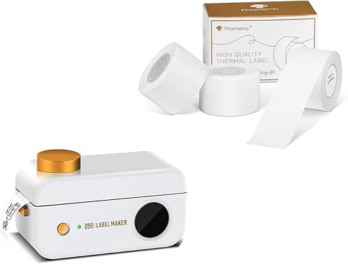 Phomemo Etiqueta D50 con 3 rollos de etiquetas adhesivas transparentes de 0945in0236in