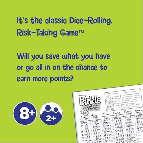 Image of PlayMonster Farkle Classic Dice Game - Family Game Night - Easy to Travel - Ages 8+ (Pack of 6)