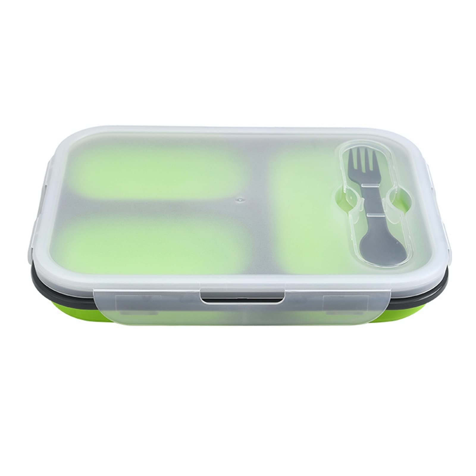Boîte à Lunch Bento avec cuillères et fourchettes Multifonctions, Comprenant Un Couvercle Chauffant en PP, Une boîte de Cuisine rectangulaire Pliable et Un récipient de Conservation.