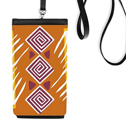 Sacoche smartphone en cuir au design totem mexicain artistique