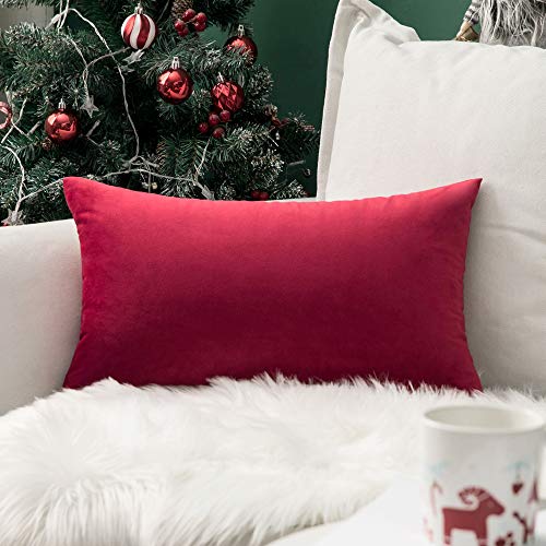MIULEE Samt Weihnachten Kissenbezug Kissenhülle Deko Kopfkissenbezug...