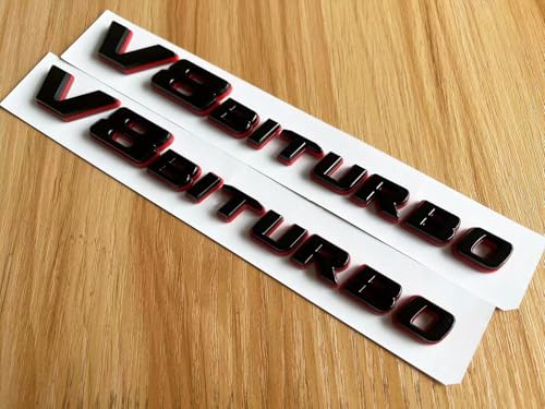 Image of 2PCS 2017+ V8 Biturbo Left & Right Side Decal Badge Sticker Emblem (Redline)