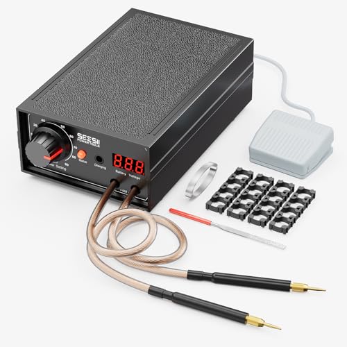 SEESII Punktschweißgerät: Spot Welder 90 Gänge mit Pedal, 2025 Aufgerüstet Punktschweißgerät für Akkus mit Dual Impuls Ausgang für 0,1-0,3 mm Nickelblech