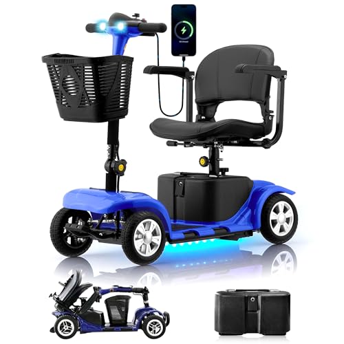 Mobility Scooter for Adults, Senior, 4 Wheels Electric Powered Chargeable Device for Travel,...
