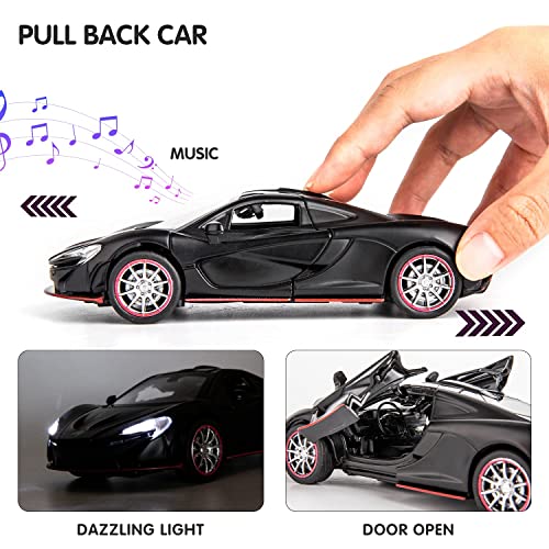 Image of 1:32 Scale McLaren P1 Toy Car | Metal Pullback Diecast Car for Kids with Openable Doors, Sound, Light Effects Toy for Car Enthusiasts (Color As Per Available),blue