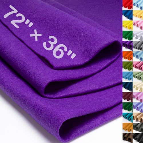 XSEINO Purple Large Felt Fabric 72 X 36 (2 Square Yards) 1.4 mm Thick Soft Felt Fabric Sheet for Crafts Purple Series Colors Soft Nonwoven Fabric Fit for Decoration Sewing DIY Crafts
