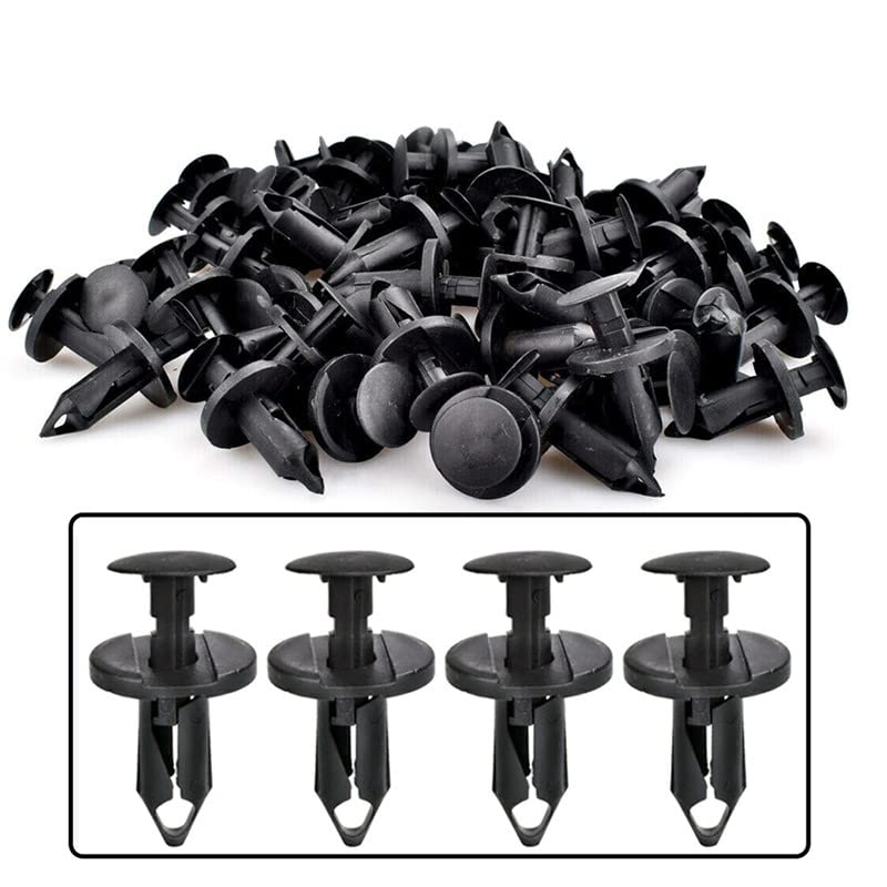 100-Pack Fender & Bumper Push Clips – For Dodge Avenger, Caravan, Challenger, Durango – Black Nylon