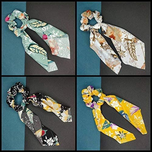 JAINY CREATIONS® Satin Silk Elastic Hair Bands/Scarf Ponytail Holder Scrunchy Ties Vintage Accessories for Women, 4 Pieces (B09JCQXSXX) Amazon Price History, Amazon Price Tracker