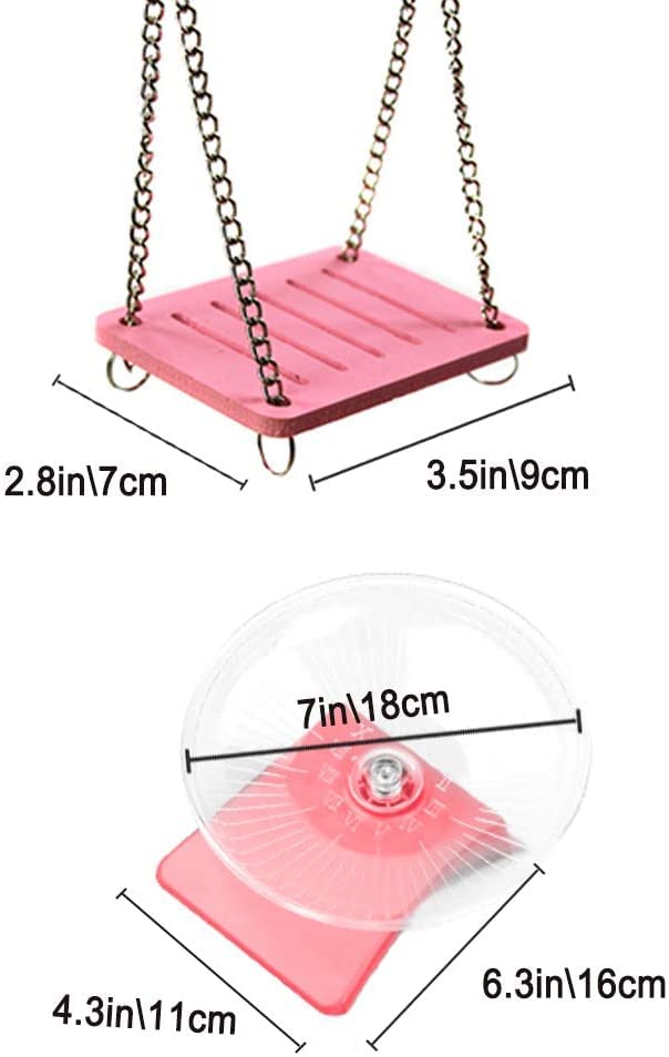 HAMILEDYI Flying Saucer Hamster Wheel,Collocation Exercise Toys Running Swing Improve Athletic Ability for Hamster… - Image 7
