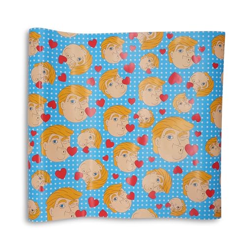 GOOFBALLS Hilarious Wrapping Paper Roll Funny Gift Wrap for Birthdays Holidays White Elephant Gag Gifts - Trump Kisses
