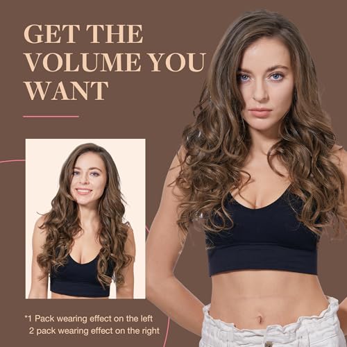 Image of GOO GOO Clip in Hair Extensions Real Human Hair Brown Remy Extensions