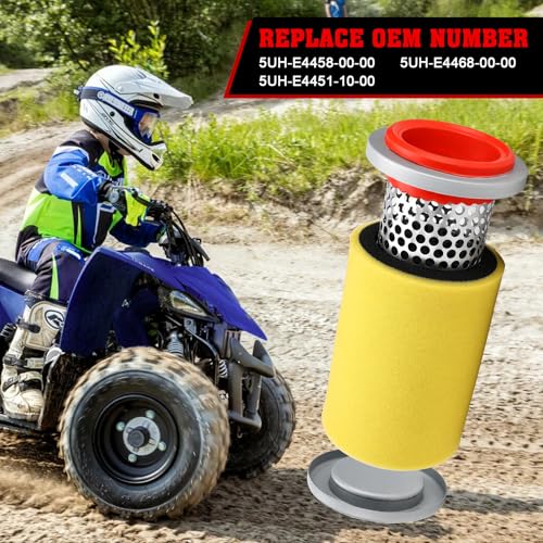 Image of Air Filter & Guide & End Cap Kit For Yamaha Grizzly 350 450 2007-2014 / Grizzly 400 2007-2008 / Kodiak 400 2004-2006 / Kodiak 450 2005-2006 2018-2024 / Bruin 350 2004-2006 / Wolverine 350 450 2006-2010
