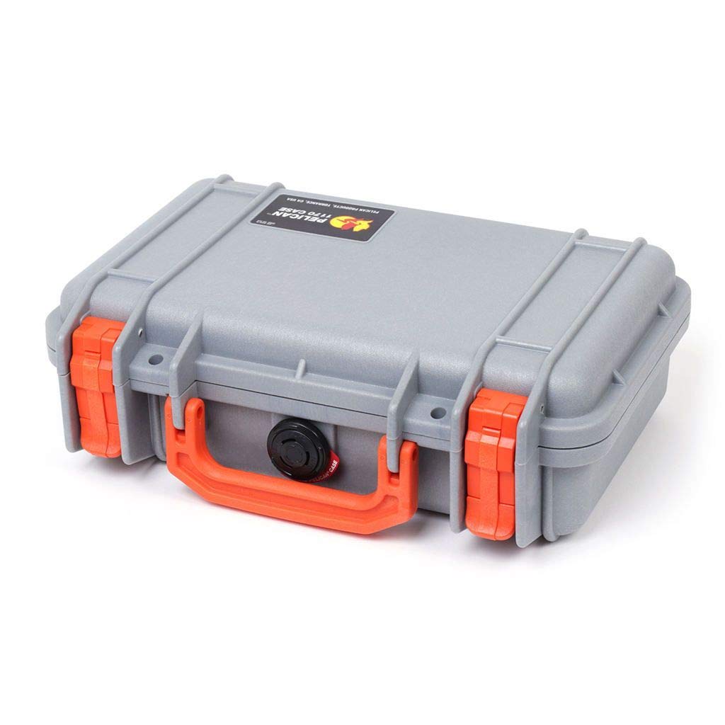 Pelican Silver & Orange Pelican 1170 case with Foam.