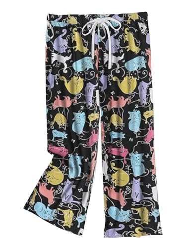 Image of ENJOYNIGHT Women's Capri Pajama Pants Lounge Causal Bottoms Print Sleep Pants
