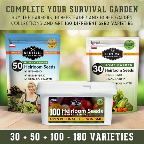 Survival Seed Vault Kit – 100 Packs of Heirloom Vegetable Seeds for Planting – Non-GMO Vegetables, Fruits, Herbs – Farmer Kit to Grow Food for Long-Term Emergency Storage – Survival Garden Seeds - Image 6