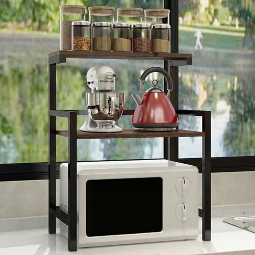 HAUSPROFI Étagère à micro-ondes à 3 niveaux - Plan de travail - Étagère de cuisine - Étagère peu encombrante pour plan de travail de cuisine - Pour micro-ondes, grille-pain, Airfryer - 67 x 52 x 35 cm