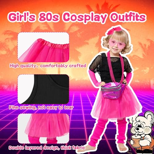 Disfraz de niña temática 80s, talla 5-6 miniatura 4