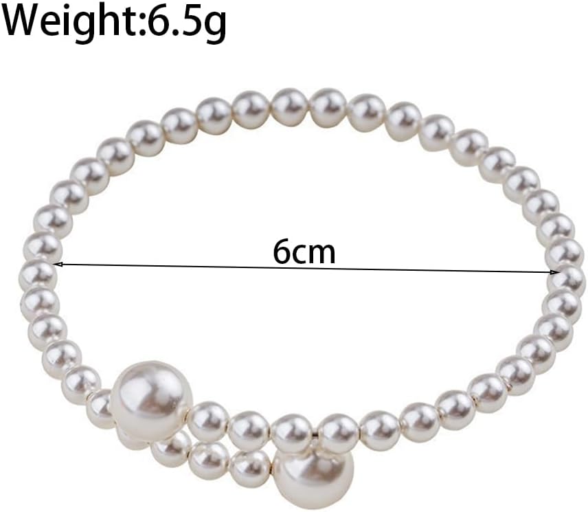 Pearl Bracelets for Women,Adjustable Beaded Cuff Bracelet Trendy Statement Bangle Bracelets,Aesthetic Everyday Pearl Jewelry Accessories Gifts - Image 3