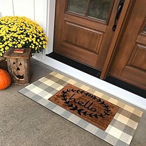 Levinis farmhouse grey buffalo plaid rugs outdoor doormats cotton washable buffalo check doormats for kitchenfront porchbathroomlaundry roomentry way 236 x 512  urban country home decor