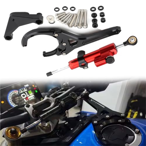 Kit fixation amortisseur direction Suzuki GSX-S1000GT en alu rouge