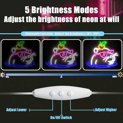 Image of Heliwey Cool Capybara Neon Sign Cute Capybara with Sunglasses LED Signs for Wall Decor Capybara Night Light for Children's Room Party Holiday Bar Decor