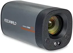 FEELWORLD HV10X Câmera profissional de transmissão ao vivo Full HD 1080p 60fps USB3.0 HDMI com zoom óptico de 10x, microfone de foco automático, suporte para controle remoto para conferências, igreja,