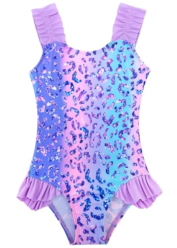 XiaoMoSha Girls One Piece Swimsuit Ruffled Straps Bathing...