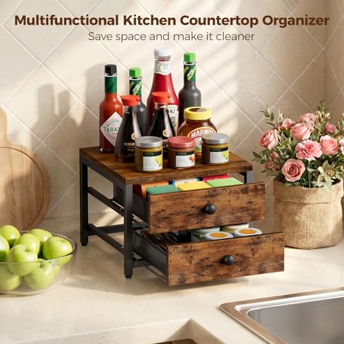 Plaviya Tea Bag Organizer and Storage with 2 Drawers for Countertop - image 5