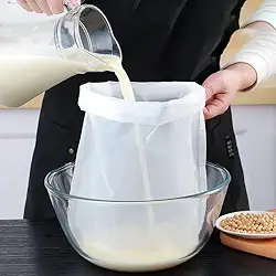 2 sacos de filtro de nylon multiuso - Filtro de malha ultrafina para leite de soja, suco de frutas, suco de vegetais, resíduos de vinho - Ferramenta de cozinha reutilizável para coar e preparar