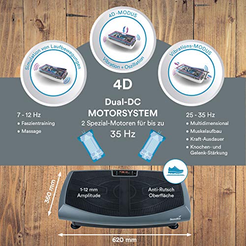 Skandika 4D Vibrationsplatte V2000 Grau | 4D Vibration bis zu 35 Hz, Curved Technology, Bluetooth-Lautsprecher… – Bild 4