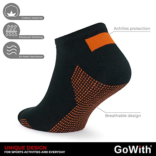 GoWith 4 Pairs Men's Cotton Ankle Socks, Athletic Low-Cut Socks, Soft Sneaker Socks, Breathable Casual No-Show Socks3