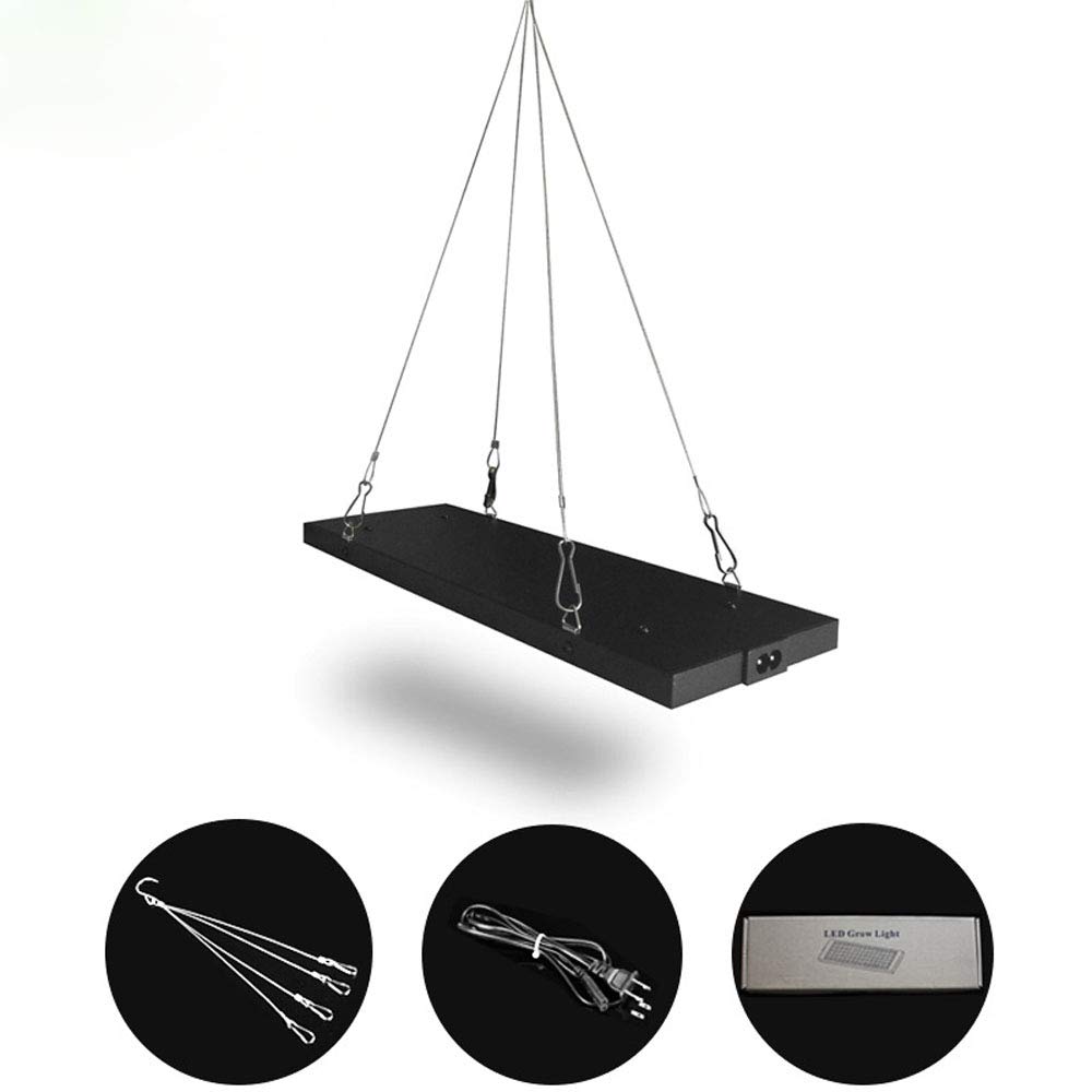 HomeLava Lampara LED Cultivo para Plantas de Interior Iluminación, Lámpara de Cultivo de Espectro Completo de Tipo Solar de 100W con Azul y Rojo Perlas de la Lámpara LED, Placa Negro Ultrafino