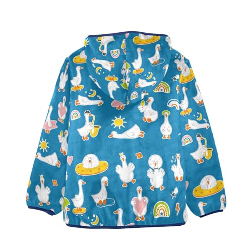 Cute and Funny Goose Girls Fleece Jacket Girls Fall Jacket Girls Zip Up Hoodie Girls Sherpa Jacket 2-10T2