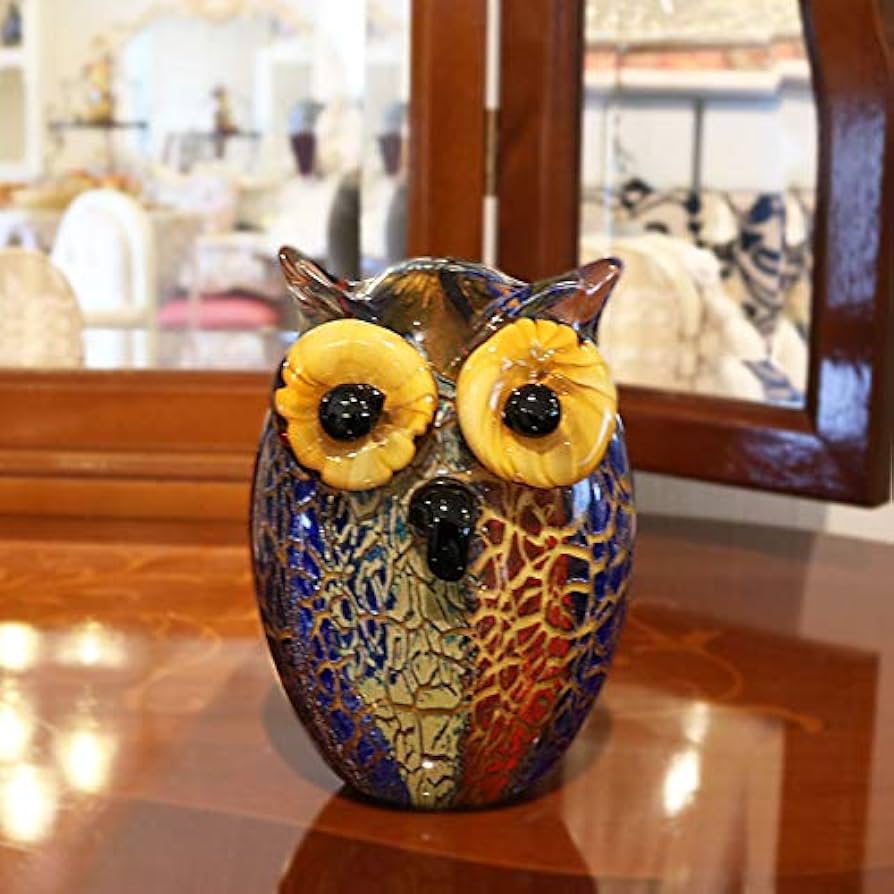 Amazon.co.jp: ガラスの置物 フクロウ1 アンティーク オーナメント