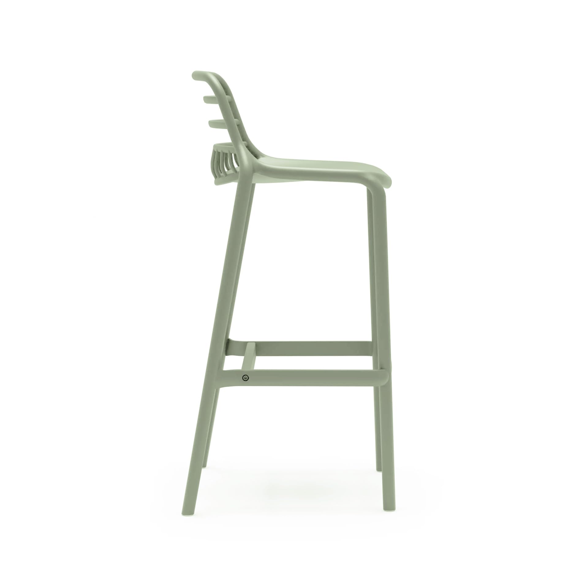 Rebecca Mobili Set 2 Sgabelli Alti da Bar, Sgabelli da Cucina, Verde Chiaro, Polipropilene, con Poggiapiedi, Design Moderno - Misure HxLxP: 97 x 46 x 40 cm - Art. RE7195