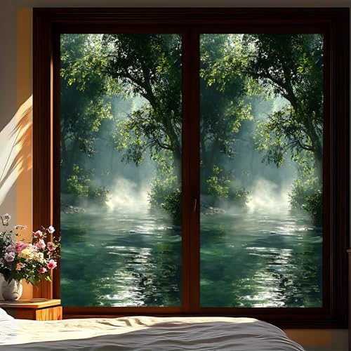 Vinilo decorativo para ventana, estilo vitrales, 17.51x39.37 pulgadas miniatura 1