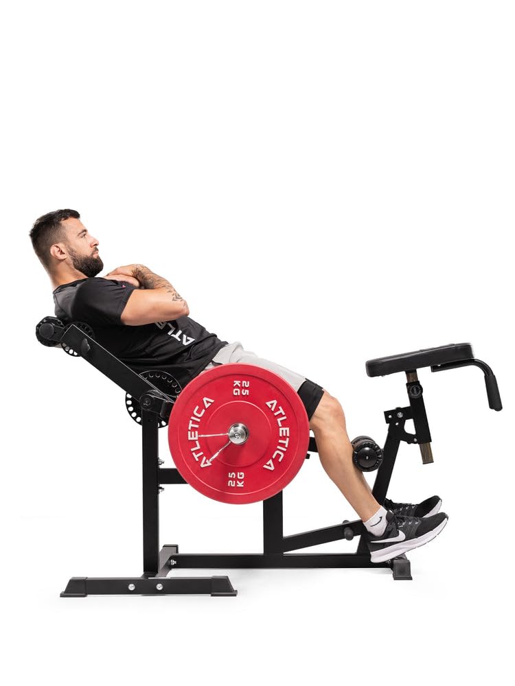 ATLETICA FullBody Multitrainer | Leg Curl | Multifunción para ejercicios de pierna, abdominales y espalda | Carga de placas | Carga máxima de hasta 350 kg