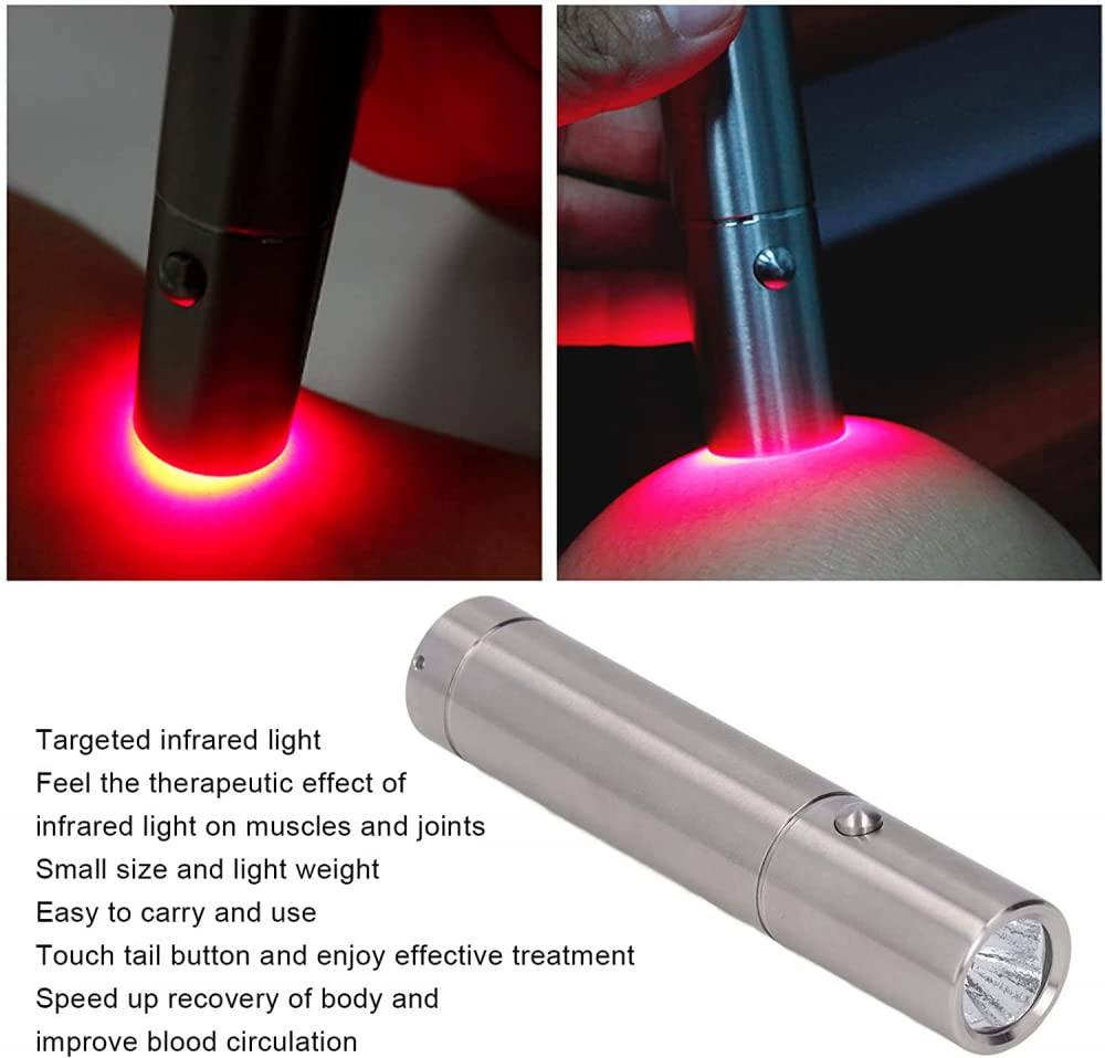 Linterna De Terapia Roja, Luz Infrarroja De Fisioterapia, Linterna PortáTil De Infrarrojos Apagados, Linterna De Luz Infrarroja LED para Aliviar Dolores Articulares Y Musculares