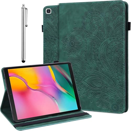 Étui en cuir PU à rabat ALILANG vert haute qualité conçu pour Samsung Galaxy Tab S5e