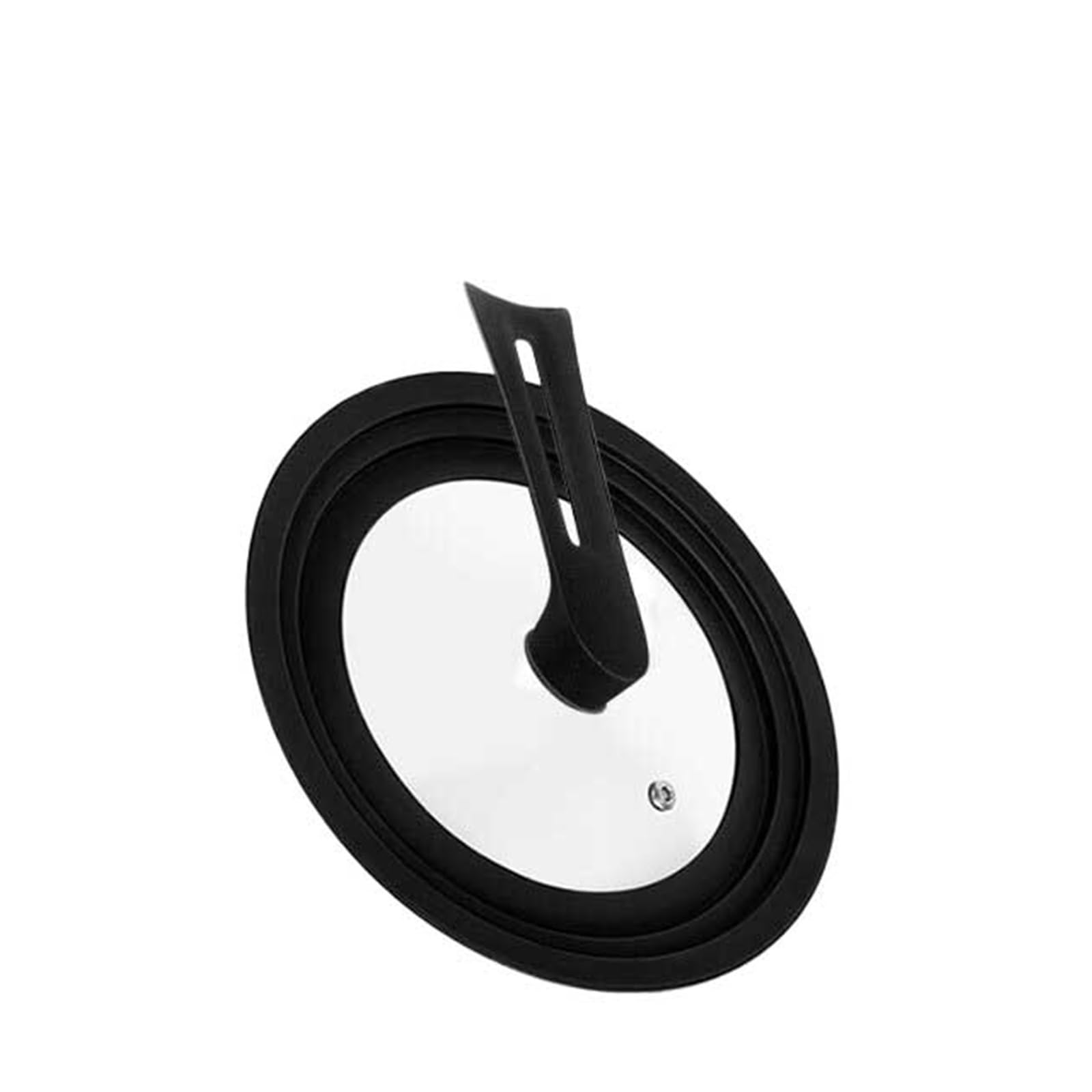 Zyslxhocz Stand Black16-18-20 Silicone Universal Pan Lid With Standing Handle Kitchen Pot Skillet Frying Pan Cover Cookware Tempered Glass Replacement Pan Lid(Stand Black16-18-20)