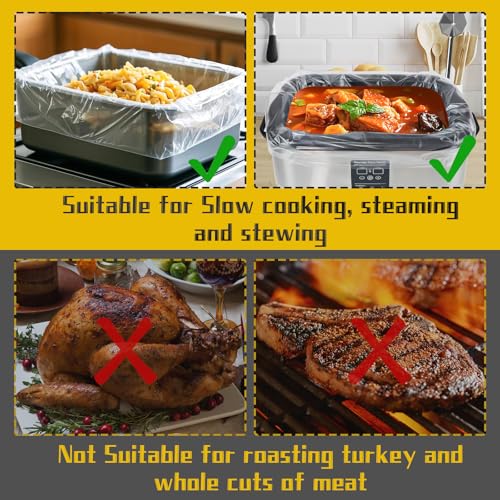 Image of Electric Roaster Liners 34 x 18 Inch, 4 Count Roaster Liners Disposable Fit 16, 18, 22 Quart Roasters, Roasting Oven Liners Cooking Bags for Immediate Cleanup