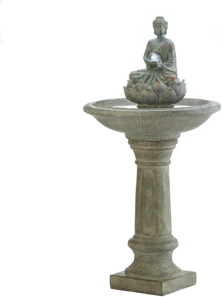 Garden Water Fountain, Outdoor Buddha Pedestal Water Fountain for Backyard