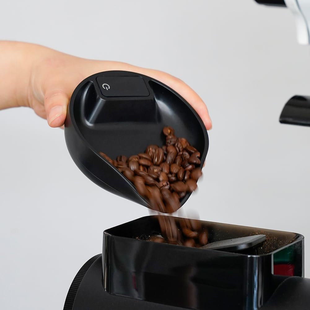 watchget Taza dosificadora de granos de café, báscula electrónica y bandeja dosificadora de granos de café, báscula de espresso para peso y dosis de granos, báscula digital de precisión de 0,3 a 1000