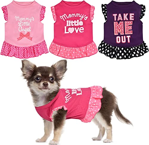 PETANGEL 3 Pieces Dog Dress Pet Tutu Dress Dot Heart Mesh Puppy Dress Cute Dog Princess Skirt Elegant Pet Summer Apparel Doggie Clothes for Small Dogs Cats Pets (Size: M) (B0B9HKJV3G) Amazon Price History, Amazon Price Tracker