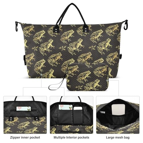 Travel Duffel Bag Old Style Frog Gold Design Gym Duffel Bag with Adjustable Strap for Business Trips Large Capacity bulto de para hombre2