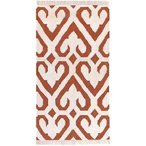 Alfombra Kilim Naipe con Diseño Geométrico de Lana 80x150cm Cover