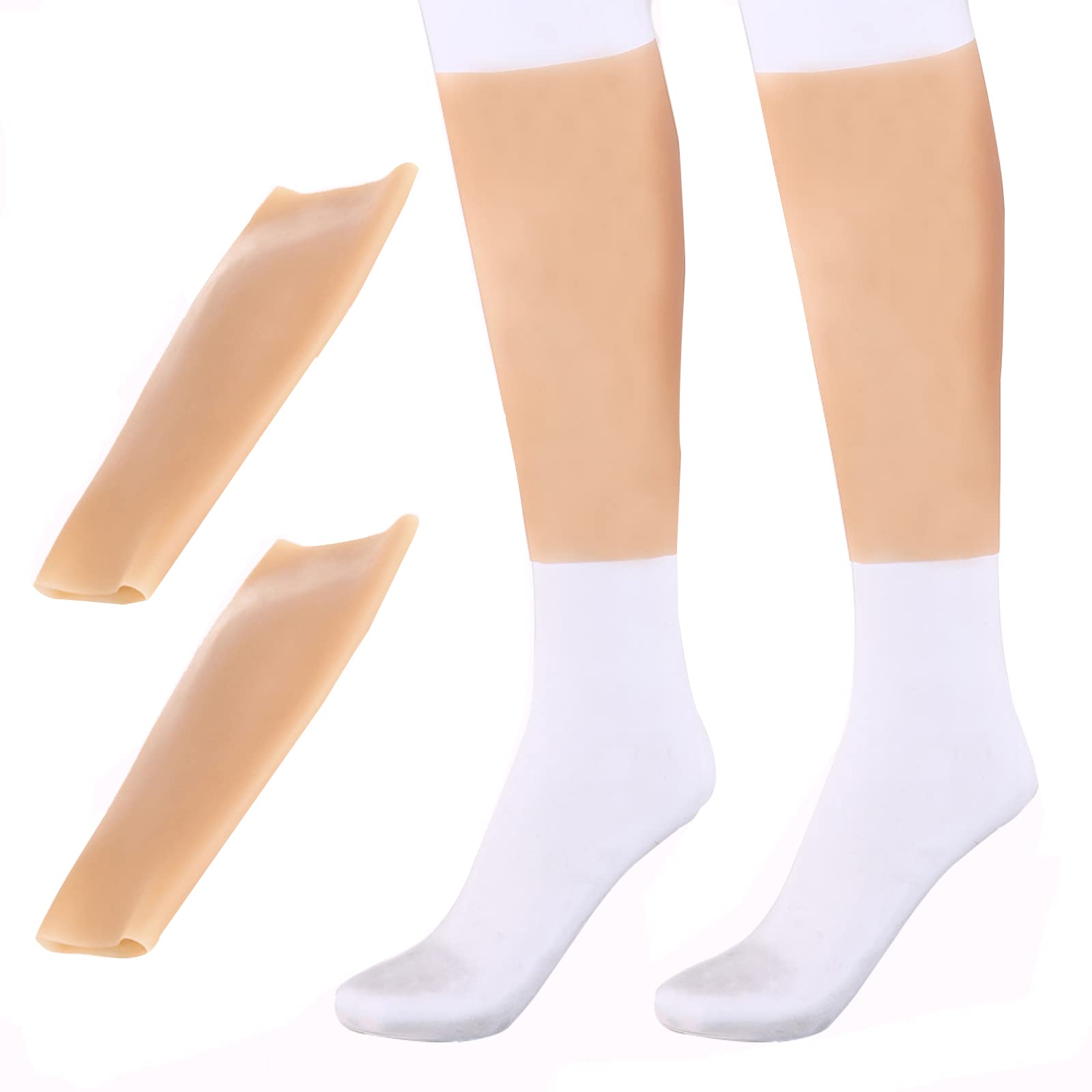 Manicotto per Polpaccio in Silicone, 1 Paio Vitello Finto in Silicone Manicotto in Silicone per Gambe Manicotto Del Braccio Falso In Silicone per Gambe a Forma di Ortesi, Cicatrici, Tatuaggi