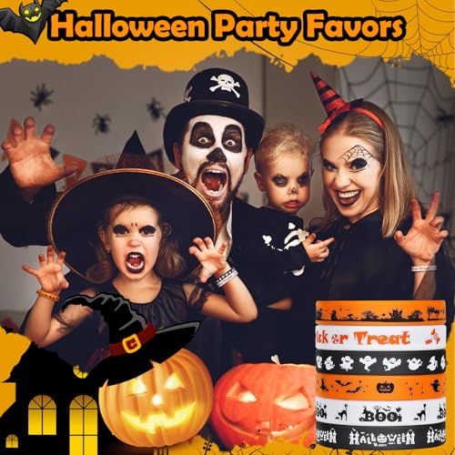 Genuvi BRACELETS-HALLOWEEN Rubber Bracelets 30 Pcs Bulk Halloween Party Favors Supplies Silicone Wristbands thumb #4