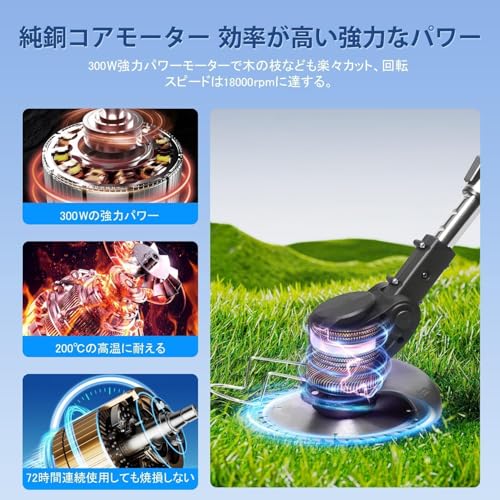 PIEPIEGO 草刈り機 充電式 草刈機 電動草刈り機 マキタ 草刈機 21V の商品画像 2