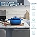 Miereirl 6 Quart Enameled Dutch Oven Pot with Lid, Cast Iron Dutch Oven with Dual Handles for Bread Baking, Cooking, Non-stick Enamel Coated Cookware (Dark Blue)